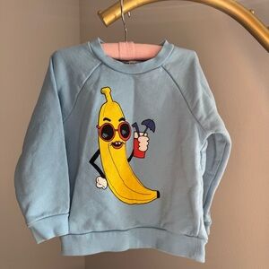 Mini Rodini Banana Sweatshirt - Organic Cotton - Size 92/98 3T